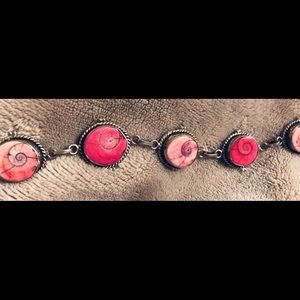 925 Silver Pink Shiva Shell Bracelet